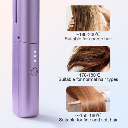 Mini Hair Straightener™ |  Cordless Rechargeable Mini Adjustable Hair Straightener Hot Comb